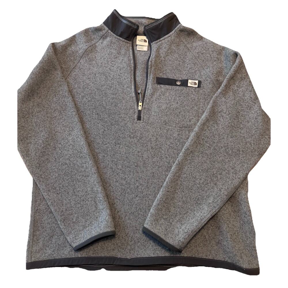 The North Face Quarter Zip Fleece Gray Large Gorpcore Outdoor Hiking Pullover